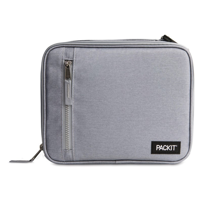 PackIt Freezable Classic Lunch Box, Gray Fog, Built with EcoFreeze Technology, Collapsible, Reusable, Zip Closure With Front Pocket and Buckle Handle, For Work Lunches and Fresh Lunch On the Go - Image 1